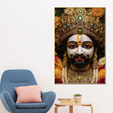 Divine Khatu Shyam Ji Canvas Painting Royal Spiritual Wall Decor Artwork