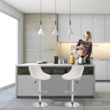 Easy Back Rest White Comfy Leatherette Bar Stool / Long Chair