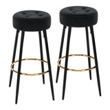 Plush Comfy Velvet Black Bar Stool / High Stool