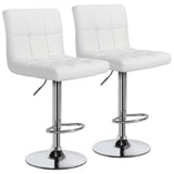 Luxurious Leatherette White Bar Stool