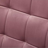Tufted Curvy Long Back Peach Lounge Chair With Ottoman