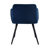 Navy Blue Rich Cushiony Velvet Lounge Chair