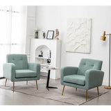 Light Seagreen Tufted Luxe Velvet Lounge Chair