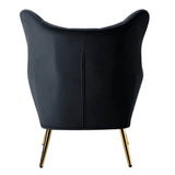 Royal Black Tufted Velvet Lounge Chair