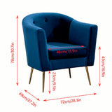 Royal Blue Tufted Round Back Cushiony Lounge Chair