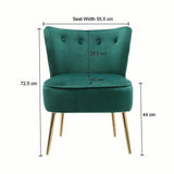 Seagreen Deep Cushioning Comfy Velvet Lounge Chair