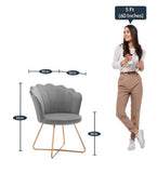Grey Rounded Back Velvet Lounge Chair