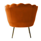 Shell Motif Luxury Mustard Velvet Lounge Chair