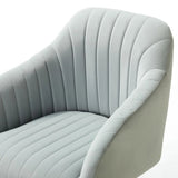 Refined Grey Tufted Velvet Armchair With Golden Legs