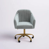 Refined Grey Tufted Velvet Armchair With Golden Legs