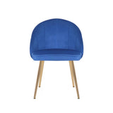 Golden Legged Luxury Blue Velvet Accent Chair