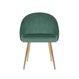 Golden Legged Luxury Green Velvet Accent Chair