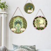 Set of 3 Exquisite Pichwai Round Wall Hanging Canvas Painting