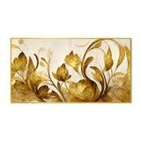 Legunt Furniture Elegant Flowers Golden Leaf Floating Frame Canvas Wall Painting