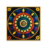 Vibrant Traditional Circular Floral Design Mandala Art Canvas Wall Painting