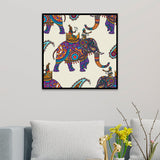 Traditional Indian Folk Art Royal Elephant Canvas Wall Painting