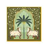 Kamdhenu Cow Vastu Prosperity Cotton Canvas Wall Painting