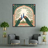Romantic Peacock Couple Square Canvas Wall Painting FF059
