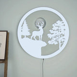 Full Moon Night Reindeer LED Wall Light