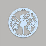 Fairy Butterfly Angel Backlit Wooden Wall Hanging with LED Night Light Walnut Finish