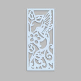 Beautiful Bird with Flower Backlit Wooden Wall Hanging with LED Night Light Walnut Finish