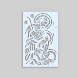 Baby Jesus Virgin Mary Joseph Holy Family Backlit Wooden Wall Hanging with LED Night Light Walnut Finish