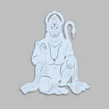 Lord Hanuman Ji Shape Backlit Designer Wooden Wall Shelf / Book Shelf / Night Light, Walnut Finish