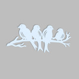 Birds Sitting on Branch Backlit Wooden Wall Decor with LED Night Light Walnut Finish