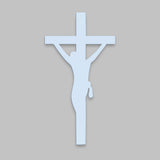 Jesus Crosses Backlit Wooden Wall Hanging with LED Night Light Walnut Finish