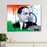 Dr. Bhimrao Ambedkar Wall Painting 4 Pieces Printed Painting
