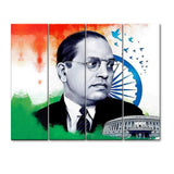 Dr. Bhimrao Ambedkar Wall Painting 4 Pieces Printed Painting