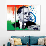 Dr. Bhimrao Ambedkar Wall Painting 4 Pieces Printed Painting