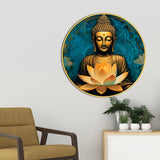 Elegant Gautam Buddha Spiritual Round Wall Art Painting