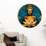 Elegant Gautam Buddha Spiritual Round Wall Art Painting