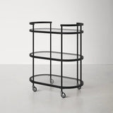 Elegant Modern Bar Cart Trolley With Black Steel Frame
