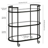 Elegant Modern Bar Cart Trolley With Black Steel Frame