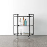 Elegant Modern Bar Cart Trolley With Black Steel Frame