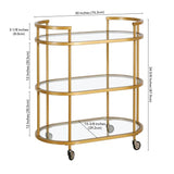 Elegant Modern Bar Cart Trolley With Golden Steel Frame