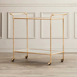 Elegant Two Tier Gold Bar Trolley With Minimalist Design