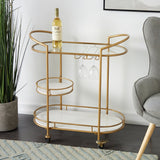 Functional Gold Bar Trolley With Curved Frame Design