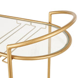 Functional Gold Bar Trolley With Curved Frame Design