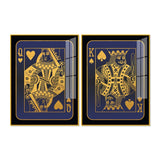 Golden Card of King and Queen Acrylic Floating Wall Painting Set of 2