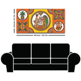 Indian Festive Folk Art Wedding Theme Canvas Wall Painting