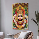 Khatu Shyam Ji Face Canvas Painting Devotional Hindu Wall Art For Living Room