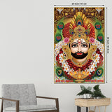 Khatu Shyam Ji Face Canvas Painting Devotional Hindu Wall Art For Living Room