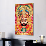 Khatu Shyam Ji Traditional Devotional Canvas Wall Painting Hindu Wall Art