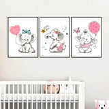 Little Princess Elephant Kids Room Wall Frame Set of 3