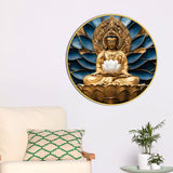 Floral Aura Gautam Buddha Round Painting