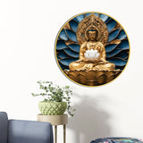Floral Aura Gautam Buddha Round Painting
