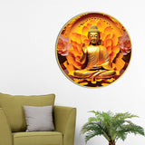 Luxury Gautam Buddha Spiritual Round Wall Painting